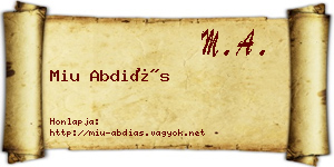 Miu Abdiás névjegykártya